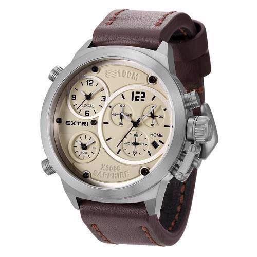 Image of Exceed mat rustfri stål Miyota FS00 quartz med chronograph & FY20 samt FY30 Herre ur fra EXTRI, X3006-E